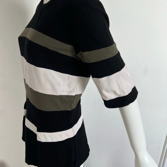 3.1 Phillip Lim Striped Peplum Top Size 6Colorblock Short Sleeve - Picture 4 of 10
